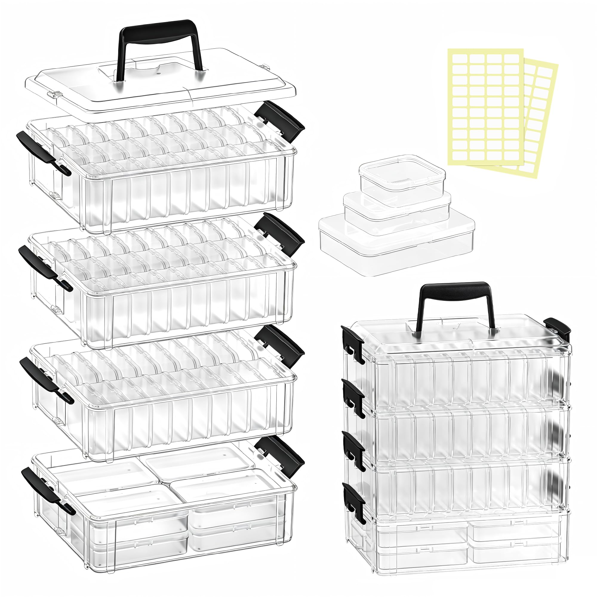 Photo 1 of VANSUNS Stackable Bead Organizer Box, 4-Tier, 88 Containers