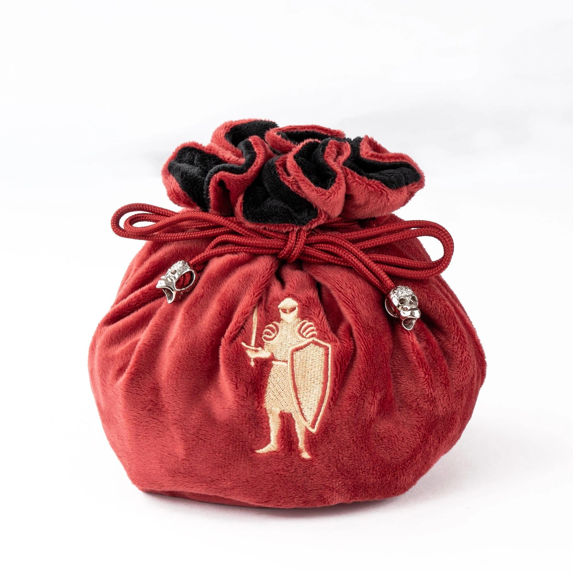 KSNDie Large Dice Bags with Pockets Red Storage Bag for DND RPG Games — image 1