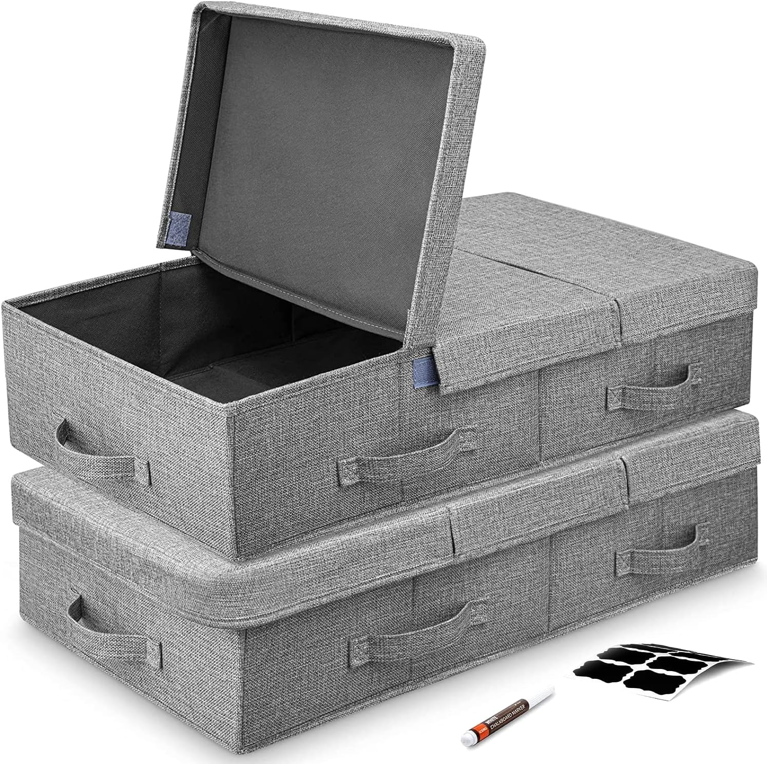 Anyoneer Under Bed Storage With Lids [Set of 2] Sturdy