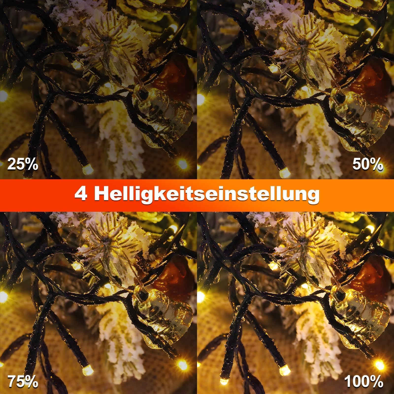 LED Lichterkette Weihnachtsbaum,18M 1200 LEDs Warmweiß Lichterketten Außen mit 12 Modi & Timer für Garten, Weihnachtsbeleuchtung mit Fernbedienung für Garten, Weihnachtsbaum, Hochzeit