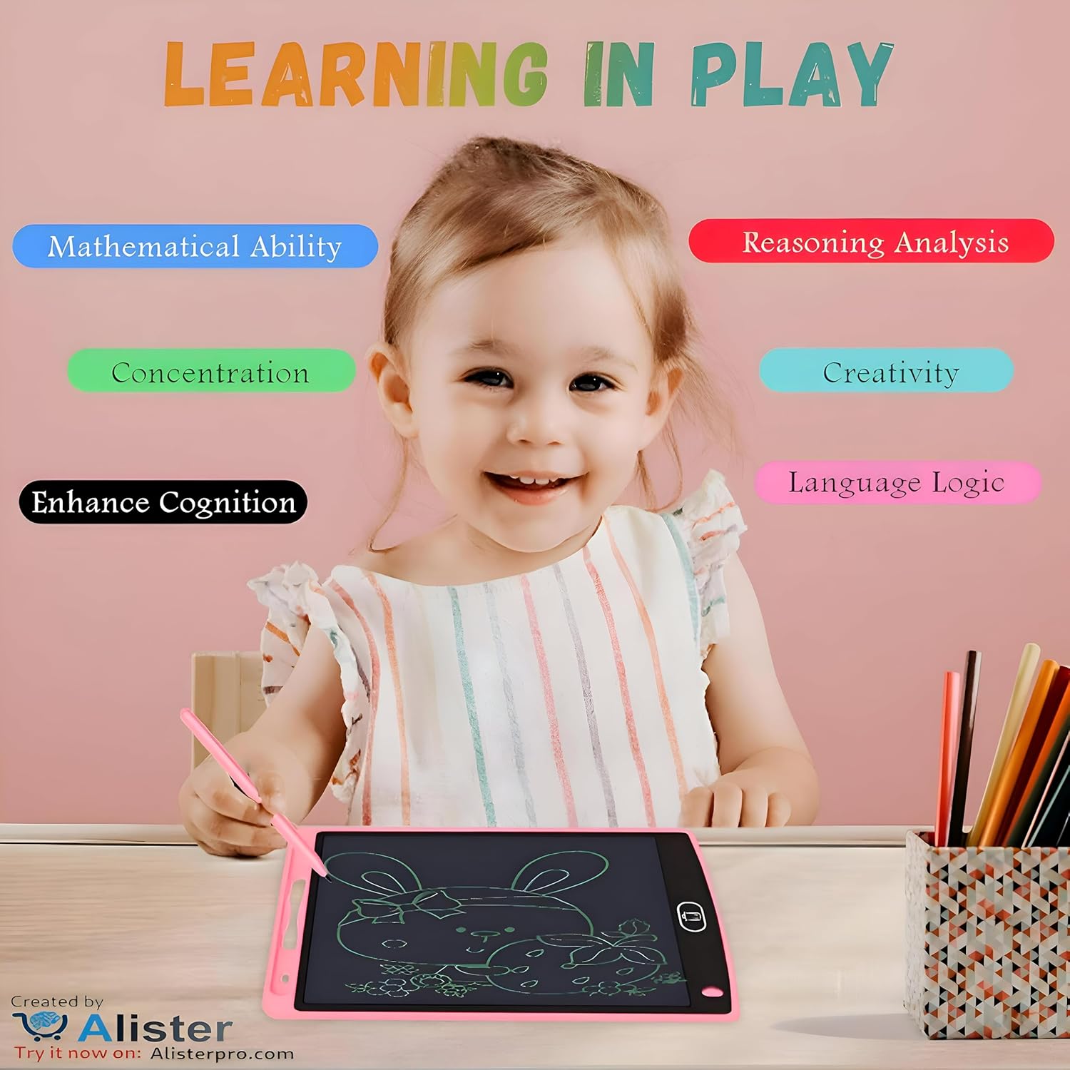 الأفضل - لوحة رسم إلكترونية للأطفال، لوحة كتابة LCD مع زر الحذف السريع، لوحة رسم مثالية كهدية للأولاد والبنات 2026 - view 5