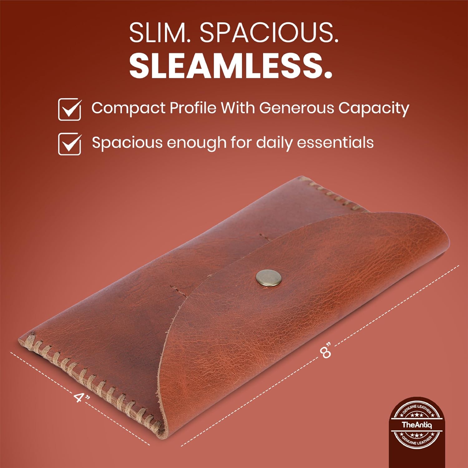 Genuine Leather Currency Pouch for Men & Women – Travel Money Organizer with 3 Card Slots | Handmade Leather Cash Wallet & Dollar Bill Holder – Slim Travel Money Bag - Image 3