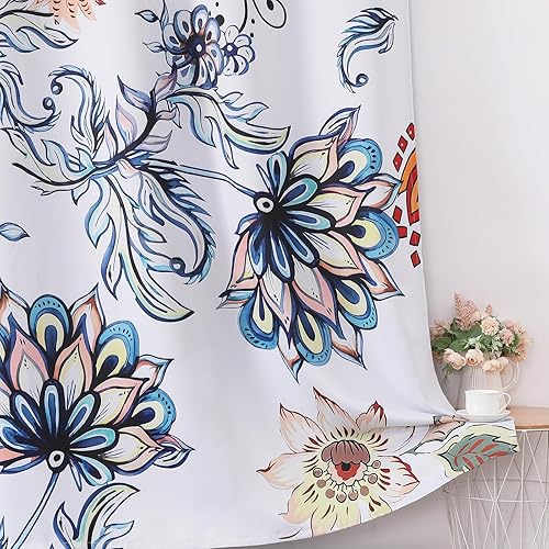 Miniatura 21 de Estelar Textiler Cortinas bohemias para oscurecer la habitación con hojas de arce de 84 pulgadas de largo, juego de 2 paneles para sala de estar,