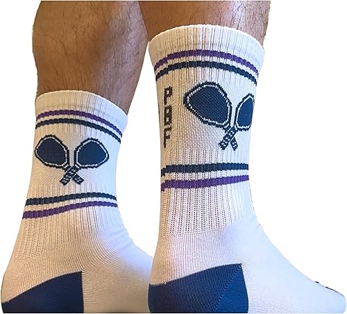 PBF - Calcetines de pickleball para hombres y mujeres, atléticos de cuello redondo y cuarto de longitud, algodón Dri Fit que absorbe la humedad,