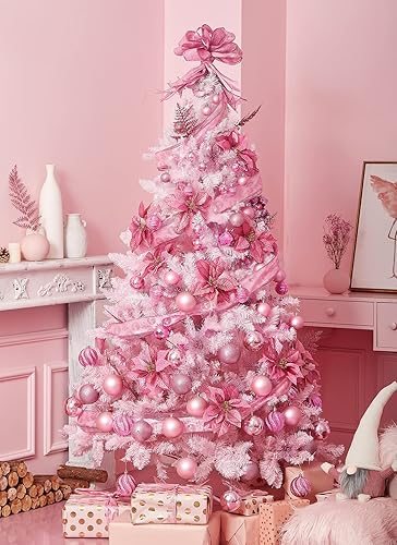 Miniatura 8 de XmasExp 8in Large Christmas Ornaments Christmas Ball Ornaments Giant Tree Decoration Shatterproof Decorative Hanging Balls for Holiday Party Rosa