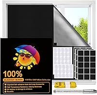 Vista 9 de Cubierta opaca para ventana, velcro mejorado, persianas portátiles sin residuos y más duraderas, persianas 100% opacas para ventana de 79 x 57