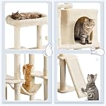 YAHEETECH 63in Cat Tree Cat Tower, Multi-Level Cat Tree for Indoor Cats, Cat Condo Furniture with Scratching Posts, Large Top Perch, Hammock, Tall Cat Climbing Stand for Cat Play