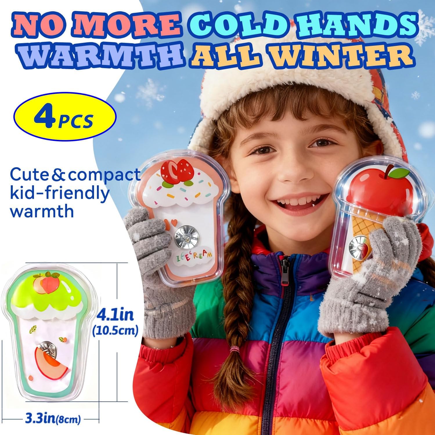 (4PCS) Reusable Hand Warmers，Reusable Heat Packs, Travel Hand Warmer, Heat Packs for Hot Compress，Click-to-Heal Warmers, Hand Warmers for Camping, Outdoor