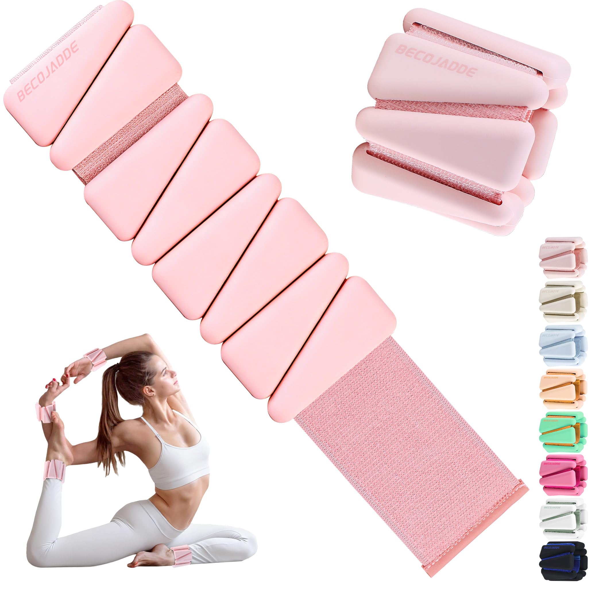 Ankle Weights for Women Adjustable Wrist Weights Set of 2 (1 lb/2 lb Each)