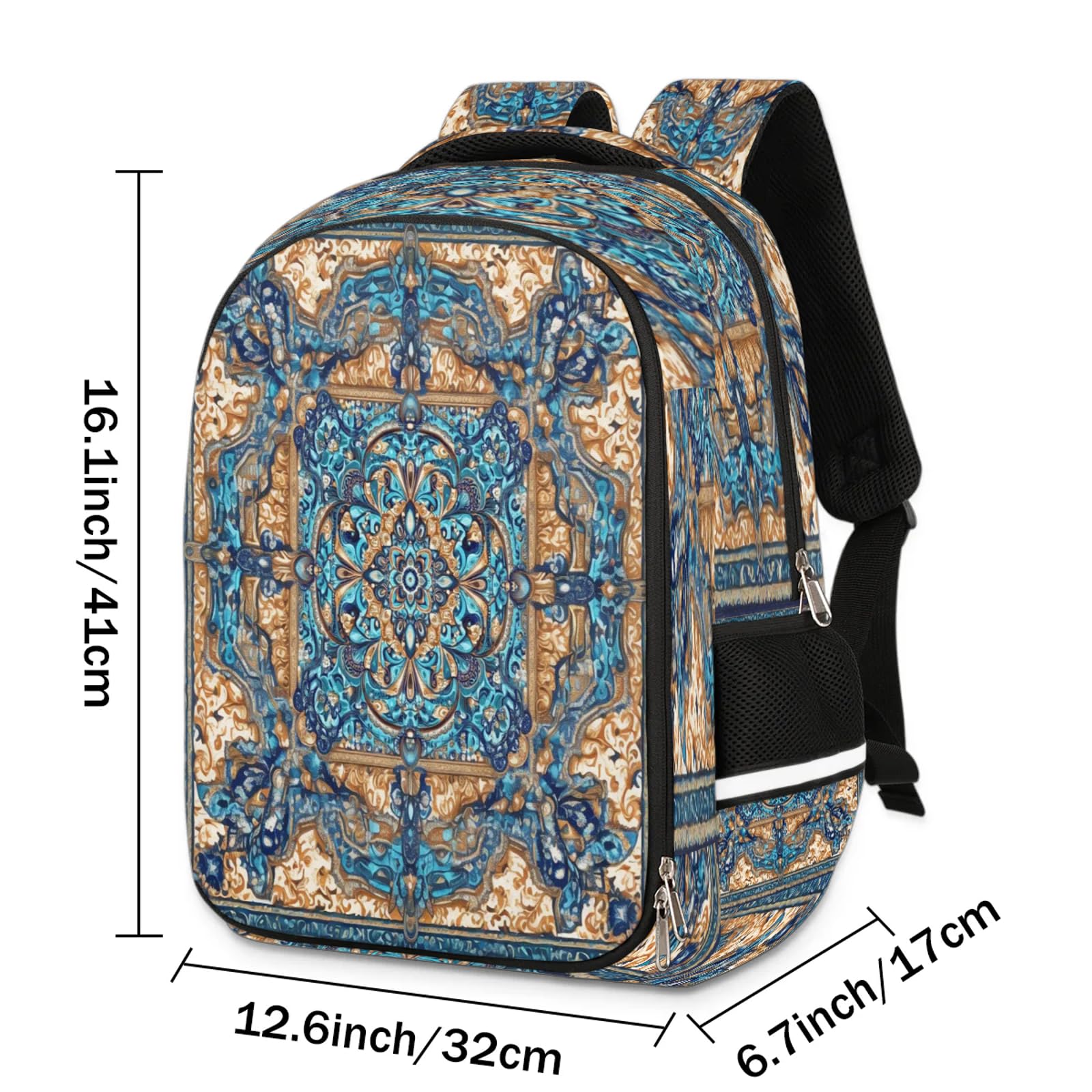 Art Boho etniczny plecak wielofunkcyjny plecak o dużej pojemności plecak szkolna torba na książki plecak turystyka podróż na co dzień laptop plecak torby dla chłopców dziewcząt mężczyzn kobiet, Kolor,