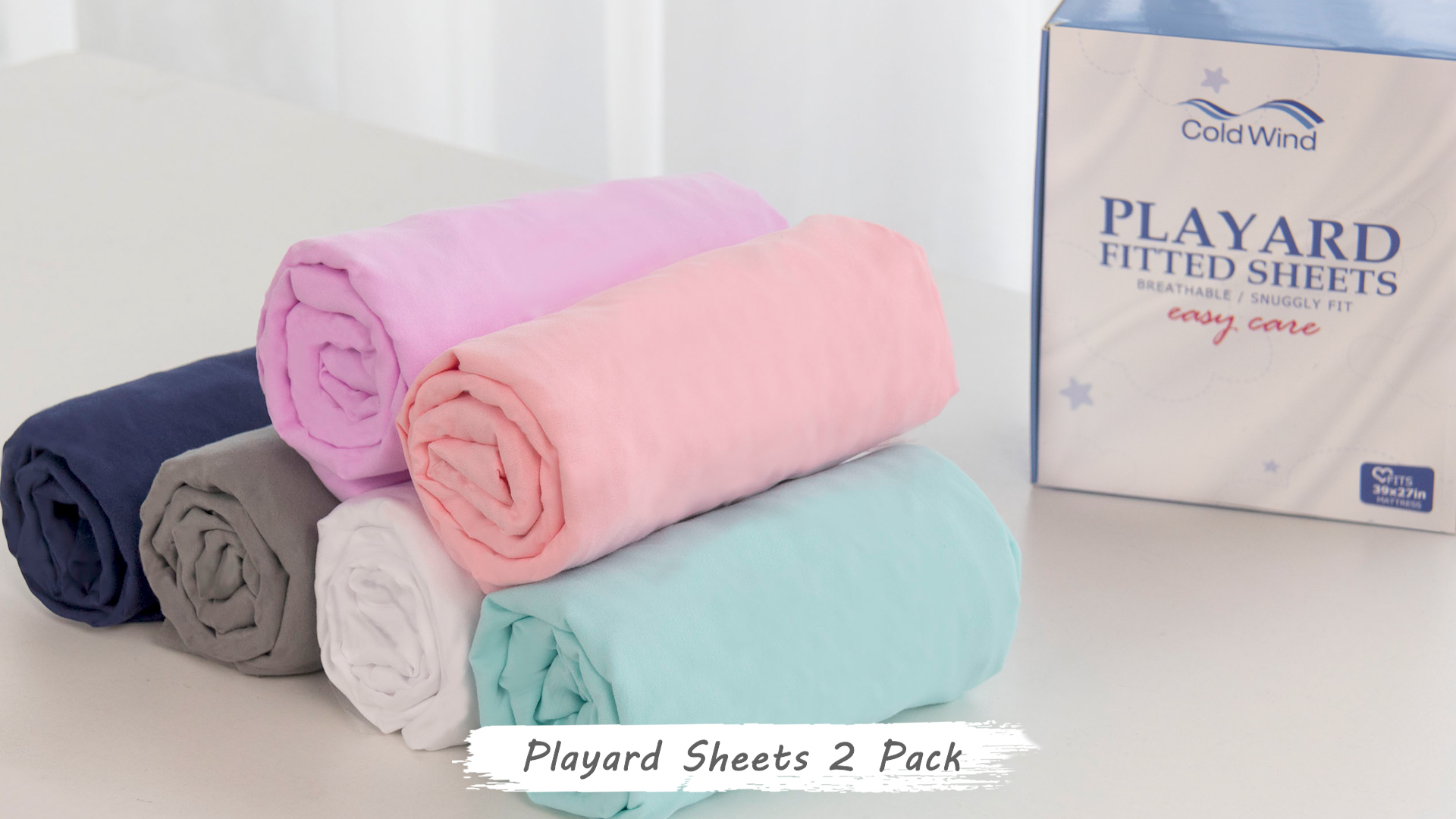 2-Pack Waterproof Pack And Play Sheets - Fitted Cotton Crib Sheets 25x38, Fits Graco, Delta