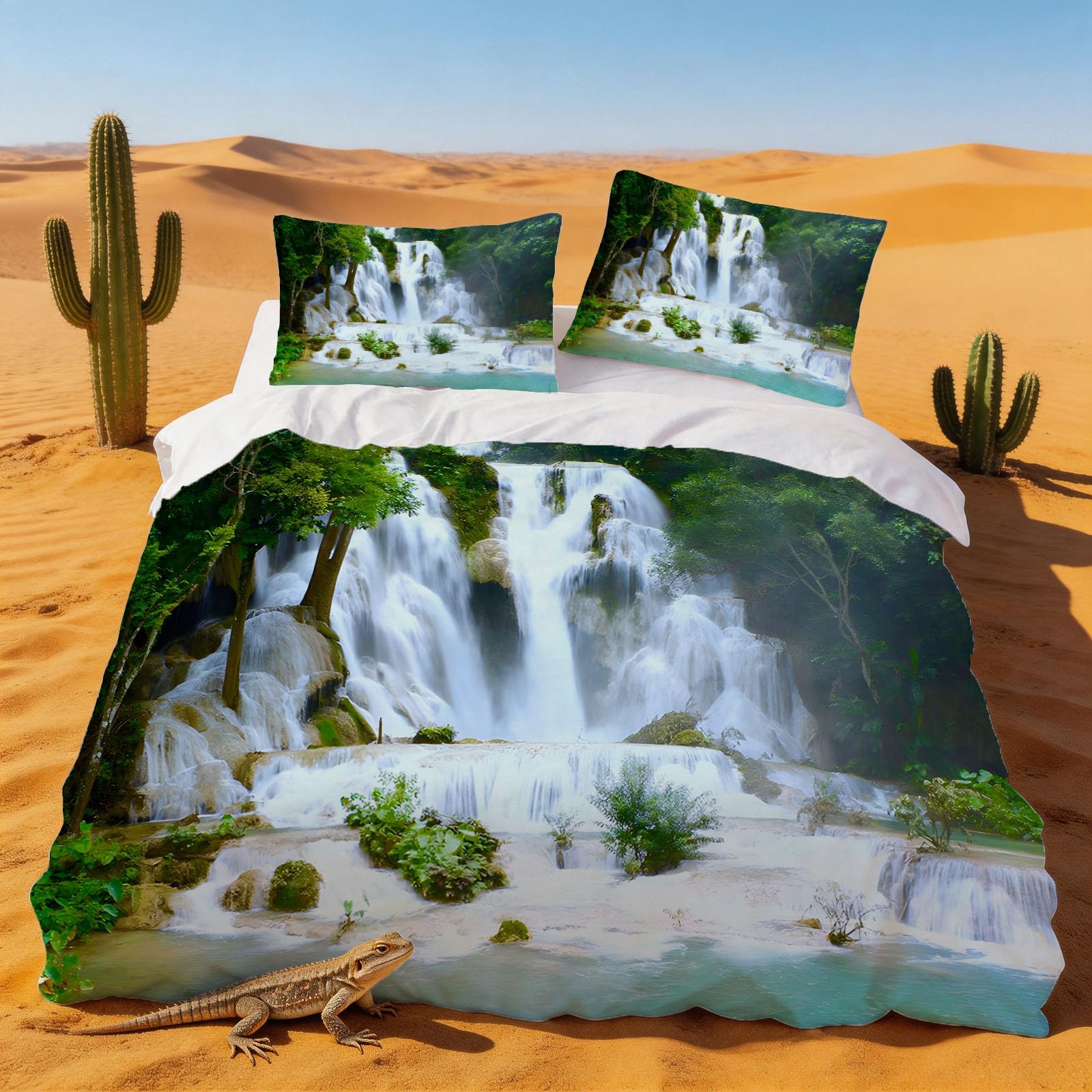 Housse de couette 220x240 paysage contre les draps rêches lit