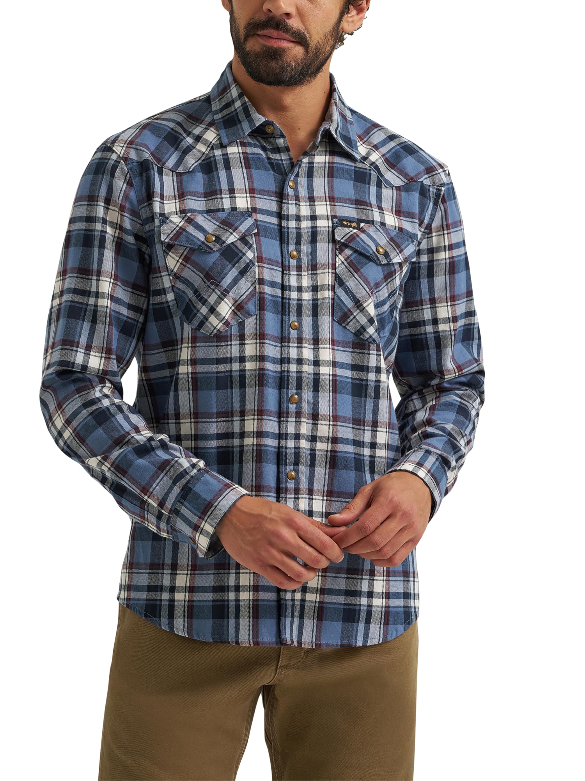 Wrangler Męska kultowa koszula dżinsowa o regularnym kroju, Midnight Navy, L