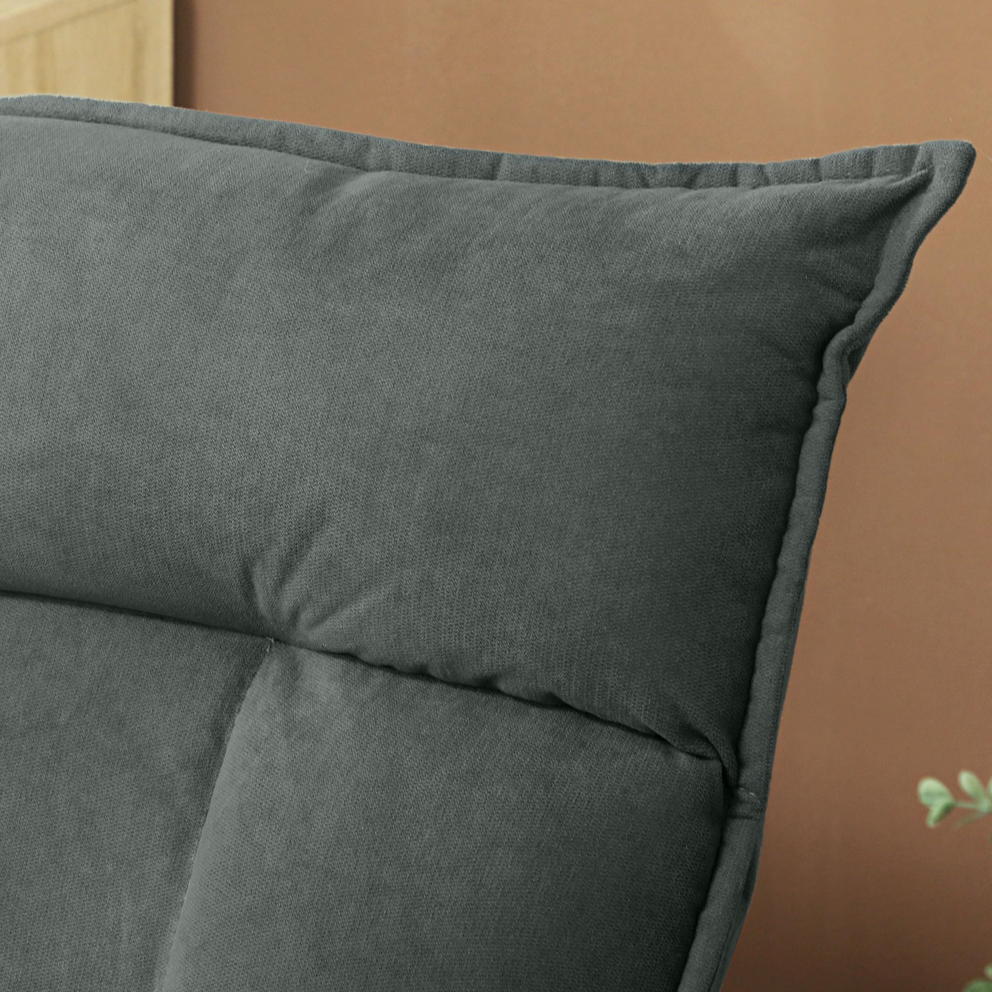 HOMCOM Bodenstuhl 360° Drehbar Bodensessel mit 5-Fach Verstellbarer Rückenlehne, Klappbares Bodensofa Meditationsstuhl Gepolstert Lazy Sofa für Wohnzimmer Gaming & Lesen Dunkelgrau