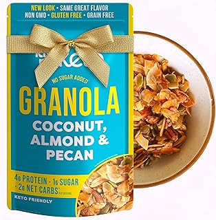 Kiss My Keto Granola Cereal – Grain Free Keto Cereal, Gluten Free Protein, Keto Nut for Yogurt (Coconut, Almond & Pecan, Pack of 1)