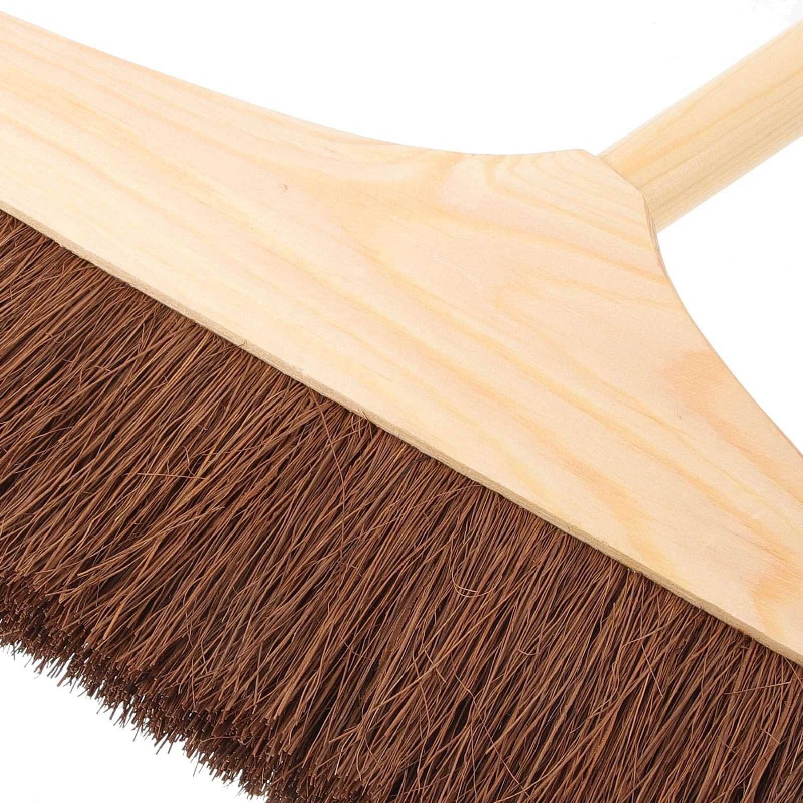 INOOMP Scopa Domestica in Legno Massello Manico e Setole Morbide, Scopa Stabile per Pulizia Pavimenti Casa e Ufficio, Adatta a Legno, Piastrelle e Cemento, Rimozione Peli e Polvere