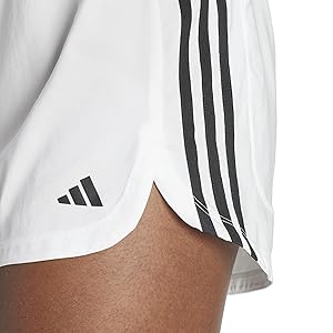 Adidas Womens Pacer Training 3-Stripes Woven High-Rise Shorts
