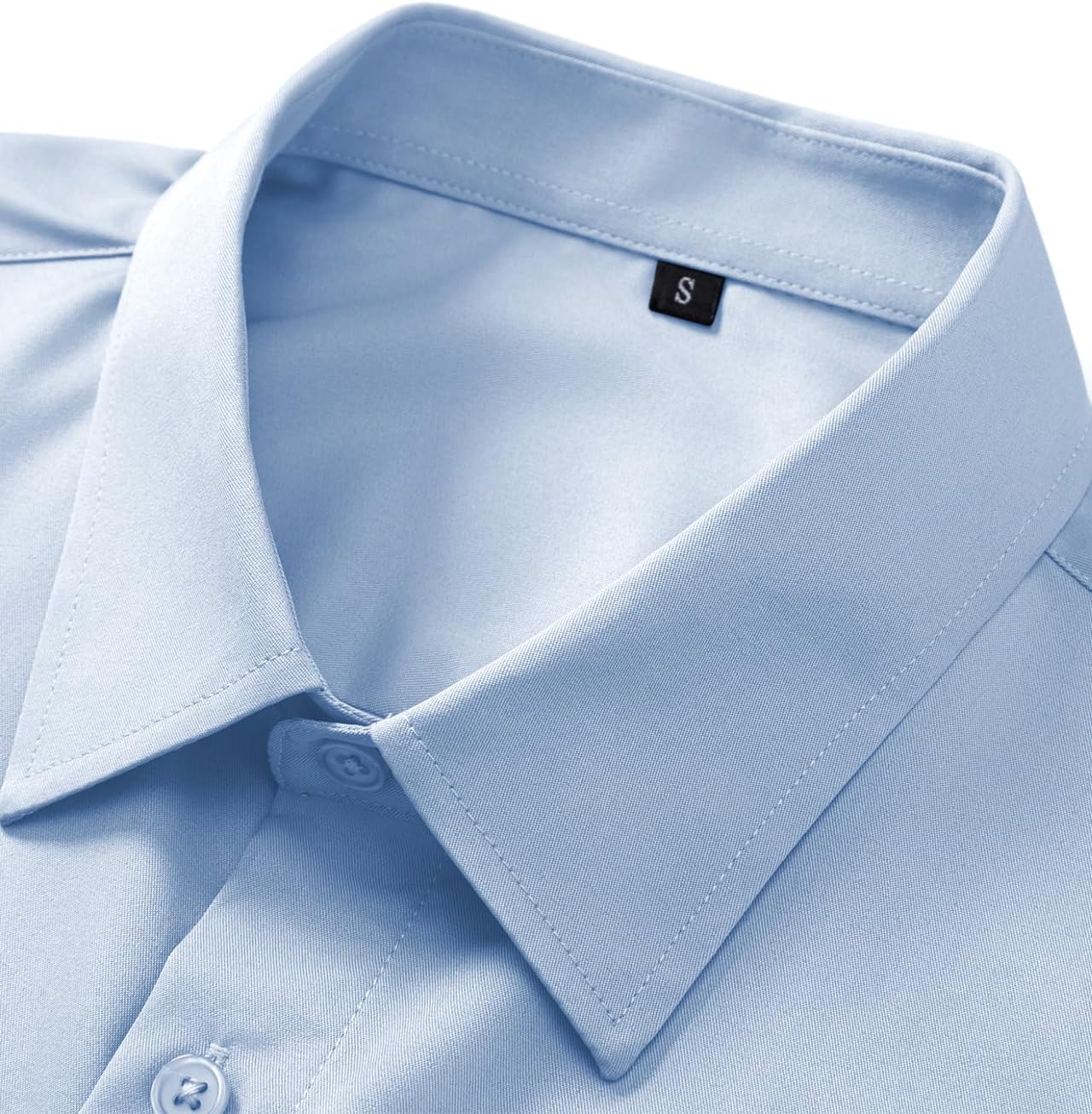 Men's Dress Shirt Slim Fit Casual Business Formal Wedding Long Sleeve Wrinkle Free Button Down Shirts - Image 3