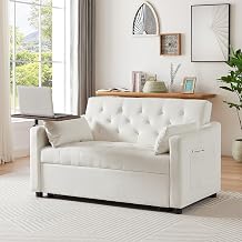 Cream White Velvet Sofa Bed BE307