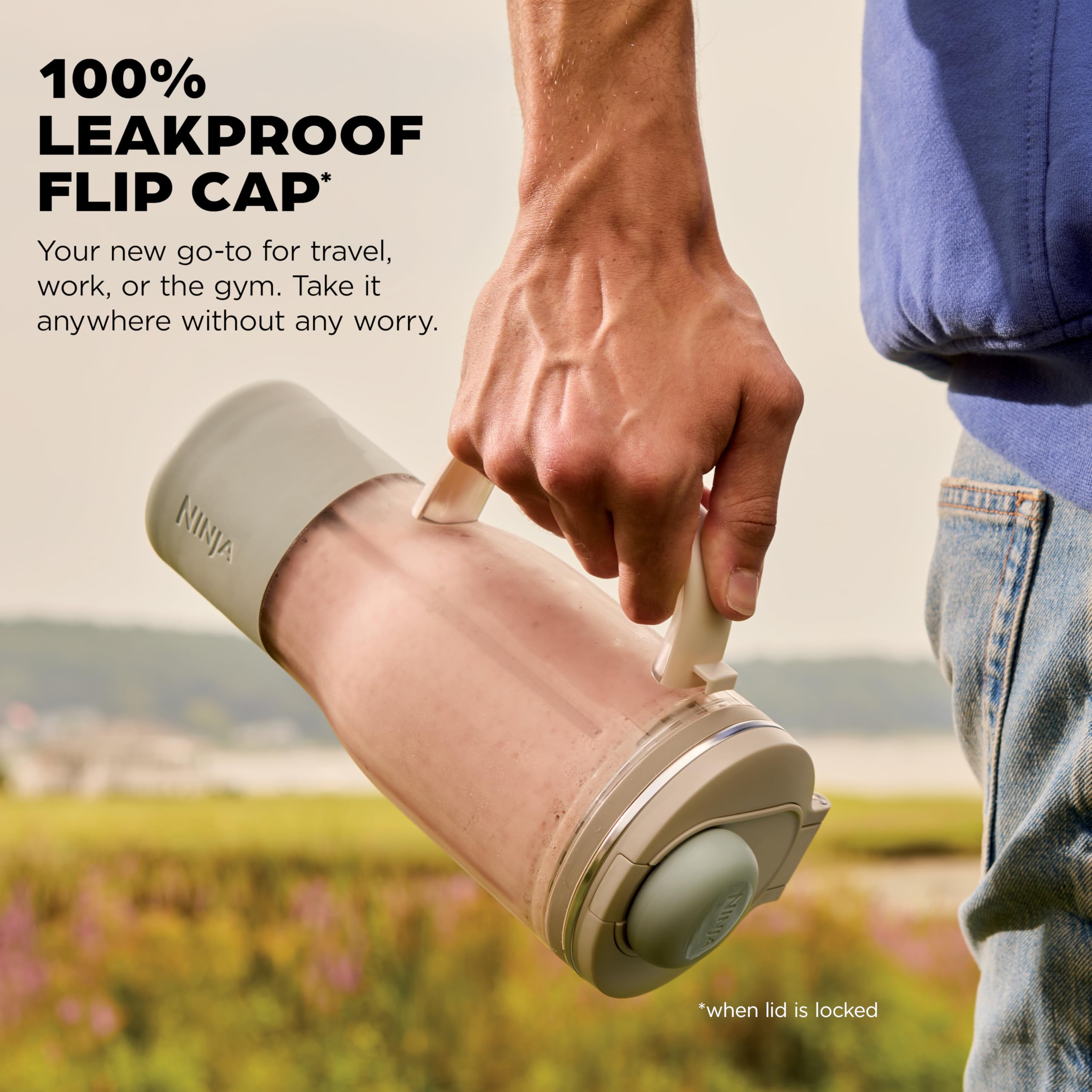 Ninja Blendboss™ | Personal Blender for Smoothies & Frozen Drinks | 26oz Travel Tumbler with LeakProof Lid, Chug Spout & Detachable Straw | Auto-iQ Technology | Stone Mint | DB351ST - 4