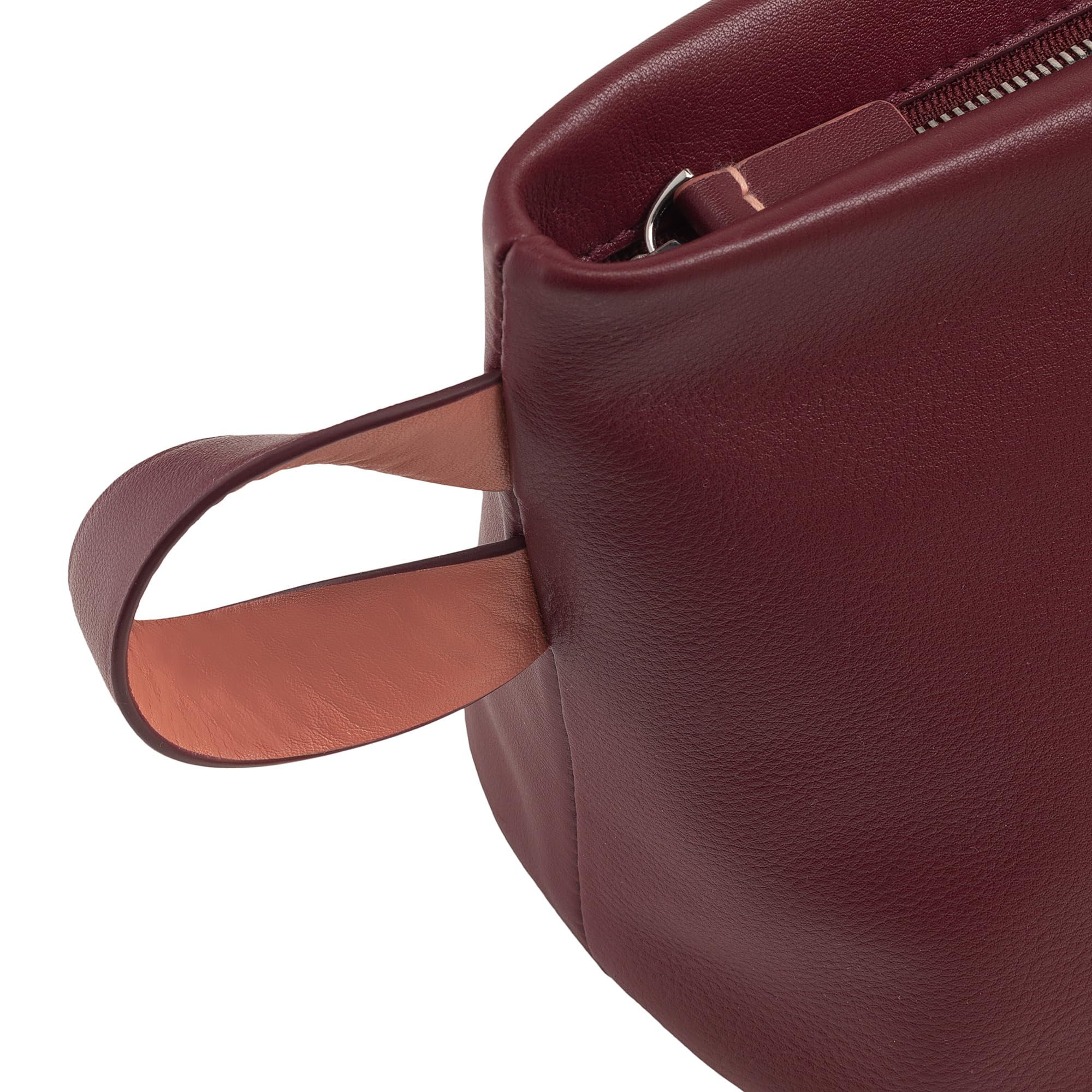 DUDU Leder Kosmetiktasche mit Reißverschluss, große Kosmetiktasche in leuchtenden Farben, ideal für Reisen, Fitnessstudio, Spa, Wasserabweisende Innenausstattung Burgundy