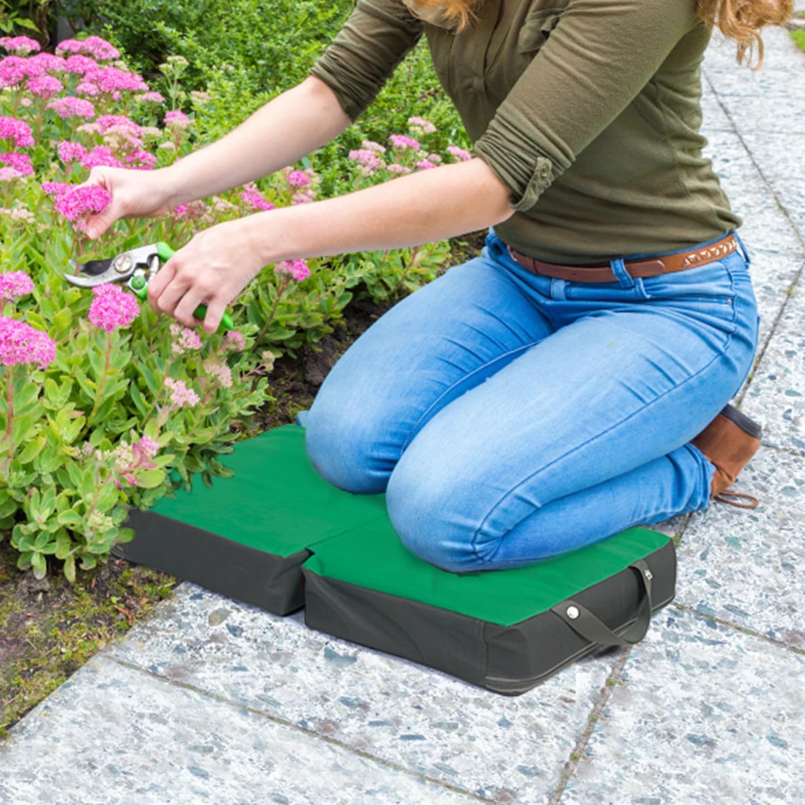 Inginocchiatoio da Giardino Extra Spesso Cuscino in Memory Foam Portatile di Grandi Dimensioni con Rivestimento for inginocchiatoio per diserbare nel Giardino