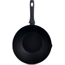 Ken Hom Pressed Aluminium Wok, 30cm, Excellence, Induction Hobs Suitable/Metal Tool Safe/Ergonomic Handle, Includes 1 x Chinese Wok Pan, KH430006