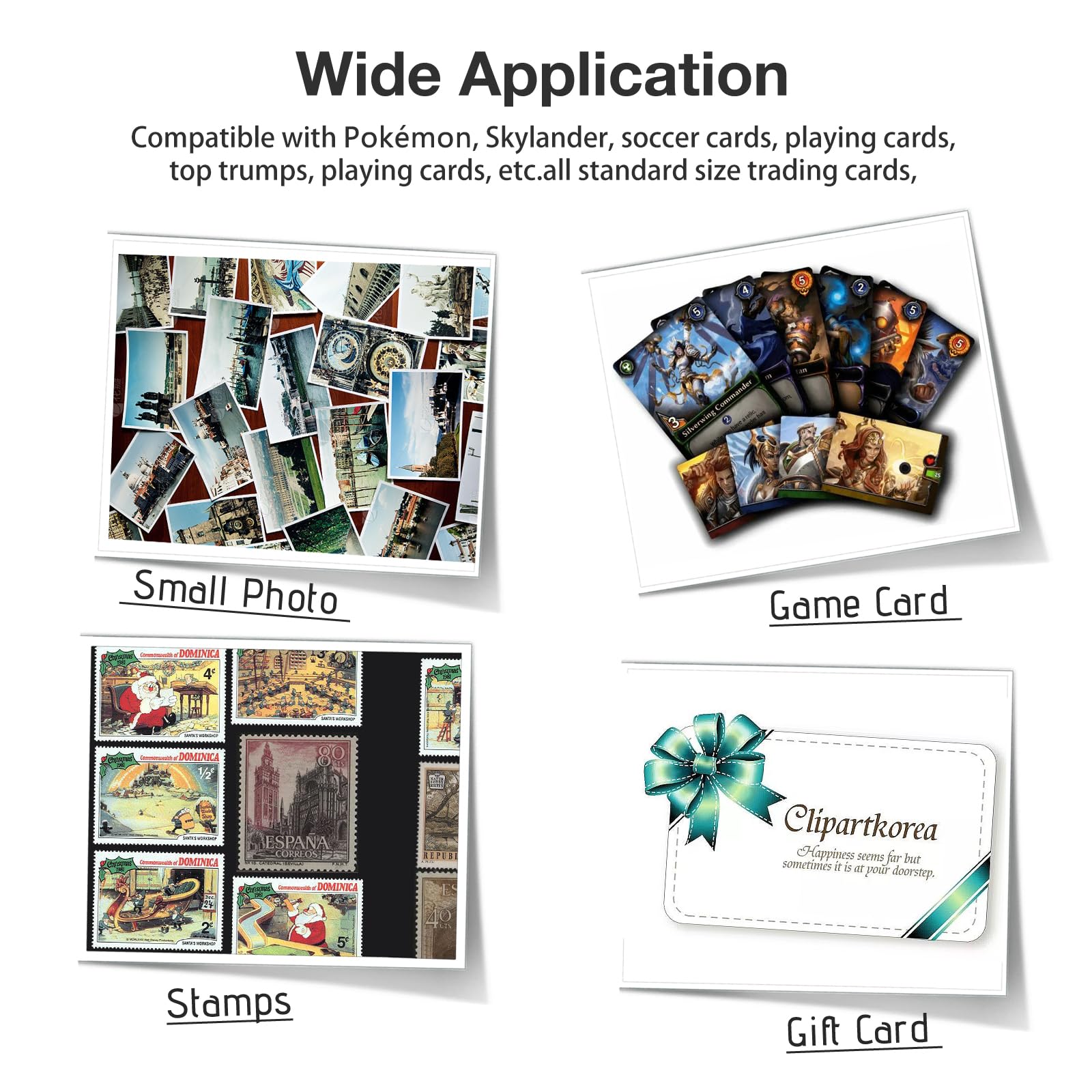 PESLNG Manicotti per carte collezionabili, Nero 40 pagine 720 manicotti per carte collezionabili per cartelle di dimensioni standard, fogli trasparenti neri per una varietà di raccoglitori ad anelli