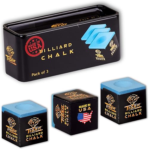 Tiger Pool cue Billiard Chalk - Blue - Pack of 3