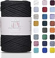 Vista 56 de Makromecity, Cordón de macramé de un solo hilo de 3 mm x 100 yardas (300 pies) Hilo de algodón azul marino de 3 mm de un solo hilo para arte