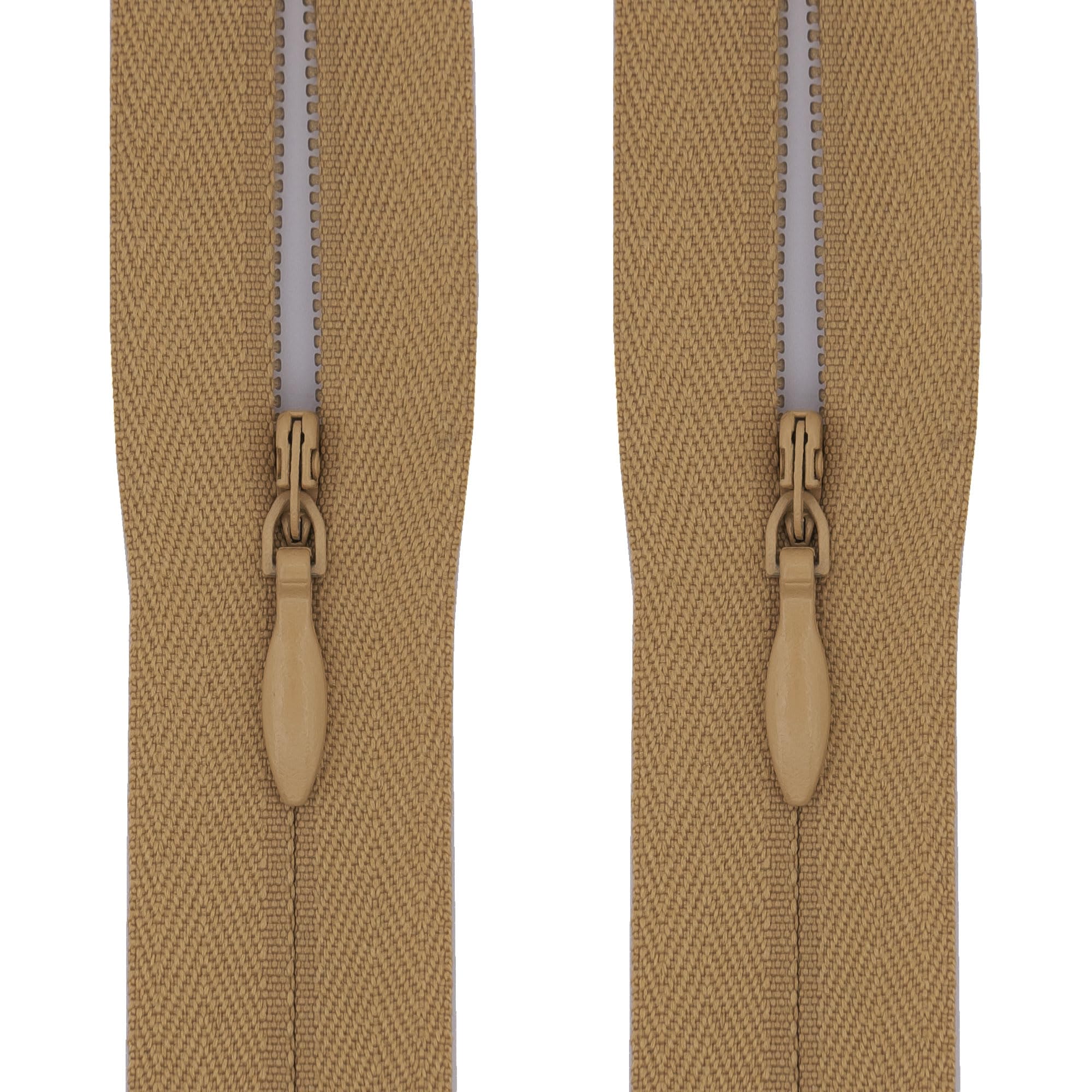 #3 Invisible Zips, 2 Pack, 16 Inch, Warm Camel