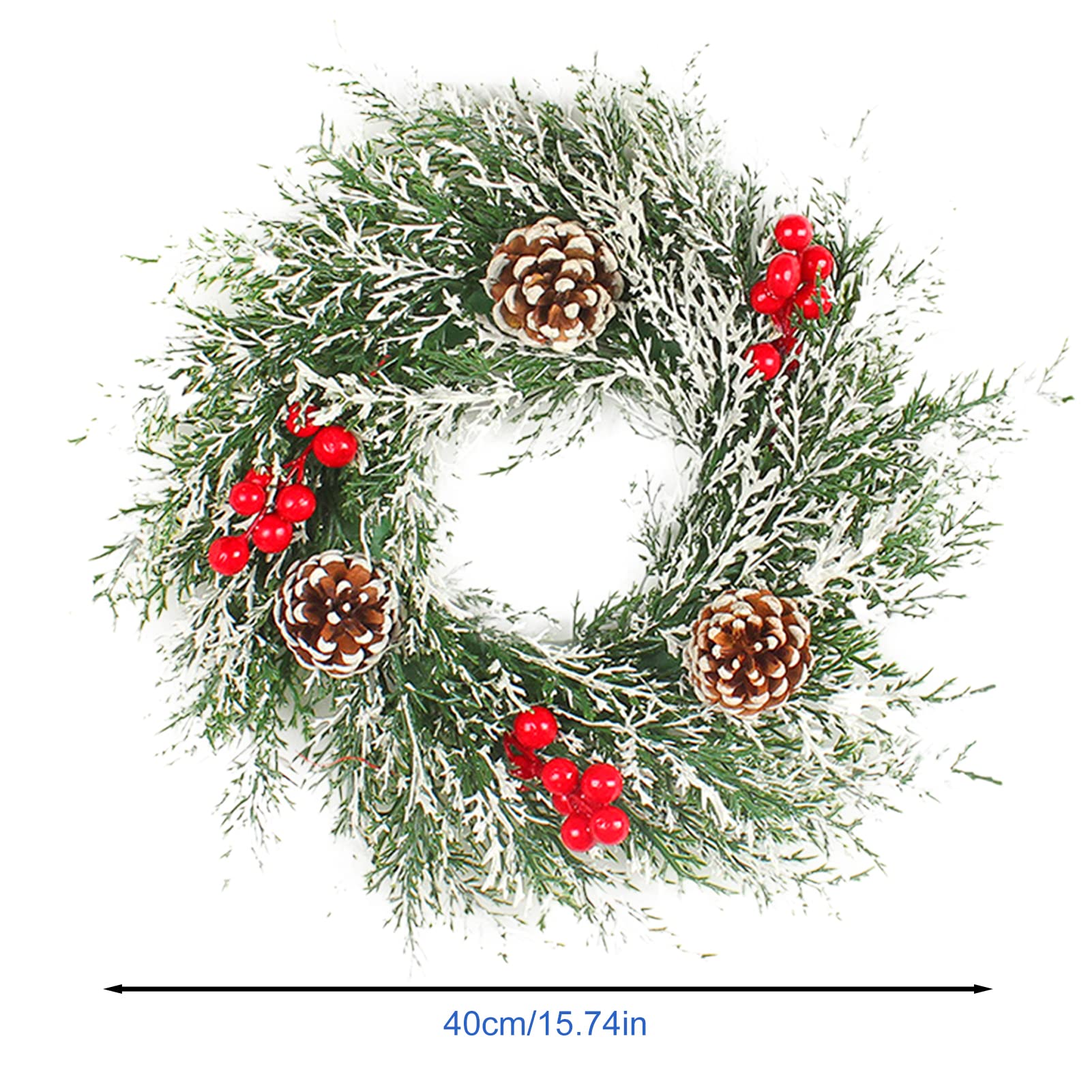 Navidad Artificial - Guirnalda para puerta de - Decoración de Navidad en | corona de abeto, decoración de pared para puerta de salón Jingan