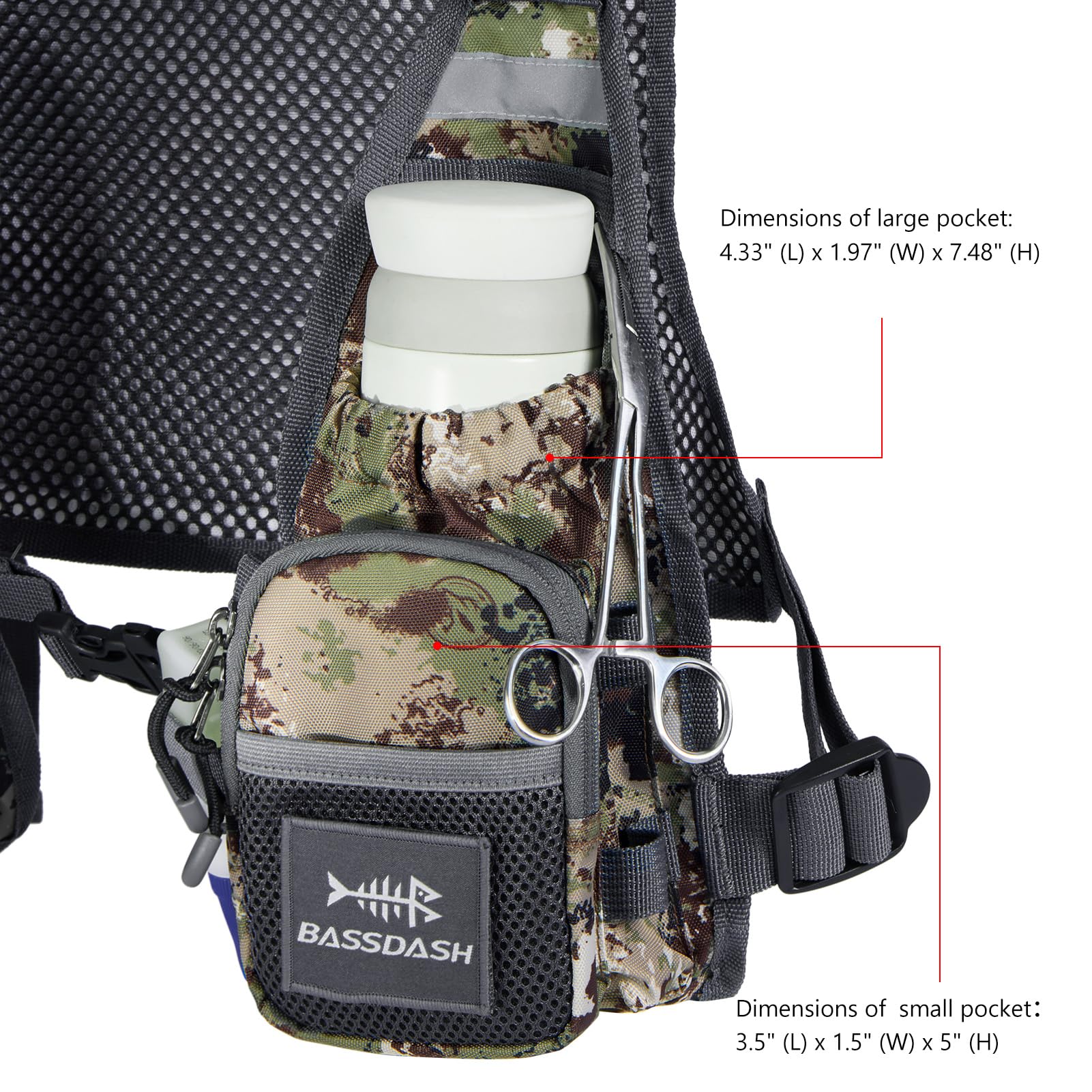 Bassdash FV08 Fliegenfischerweste Anglerweste Ultra Lightweight für Männer und Frauen Tragbare Brustpackung