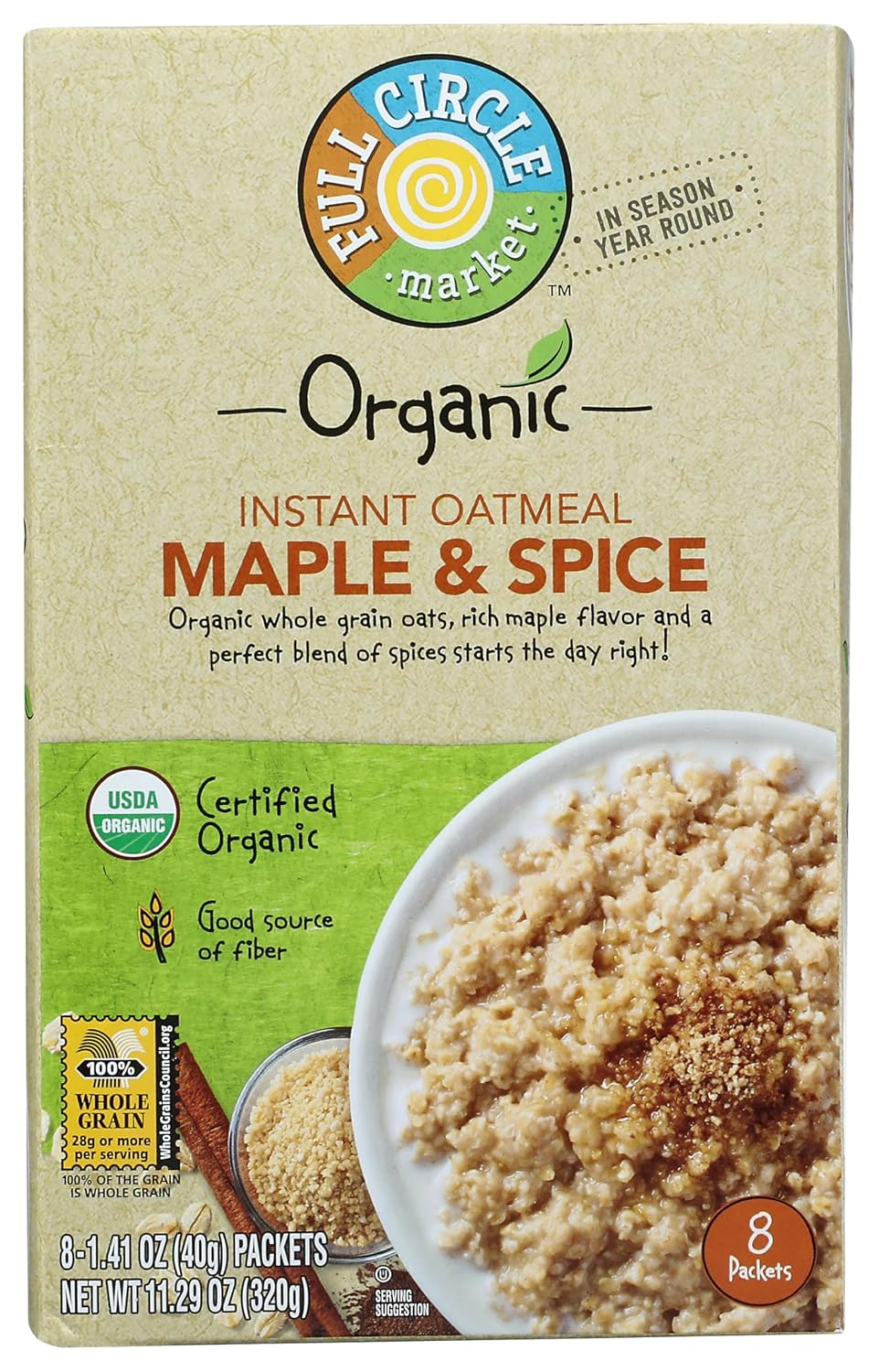 Avena Instantánea Maple & Spice Full Circle 11.28 oz