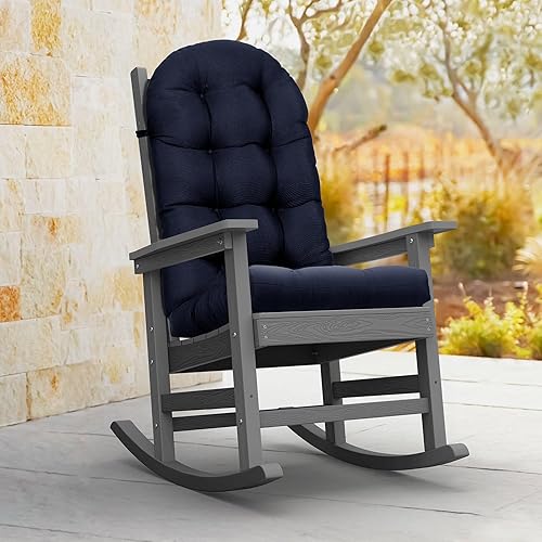 Miniatura 8 de YEFU Adirondack - Cojín para silla mecedora, respaldo alto, almohadilla gruesa para silla de patio para interiores y exteriores, 49 x 20 x 4.7