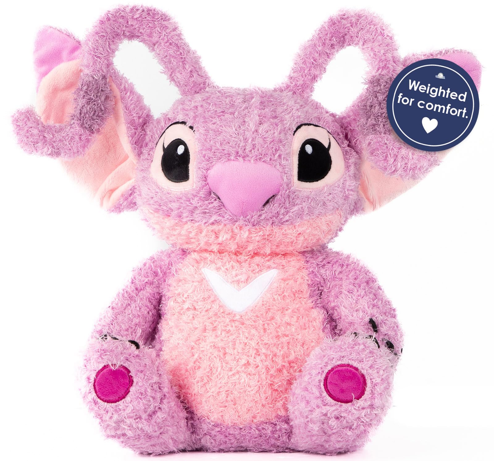 Jay Franco Weighted Disney Plush Pillow Buddy - 2.5 lbs Soft Plushie Stuffed Pillow, 15 Inches, Pink - Angel