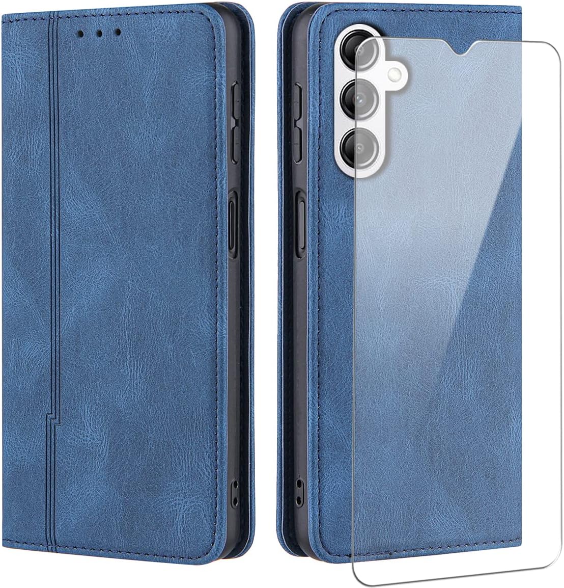 MQERYBV Coque Pour Moto E14 4G / Moto G04 / Moto G24 / G04S Avec Protecteur D'écran, Flip Magnétique En Similicuir TPU, Fente Pour Carte Support, Fermeture Magnétique, Noir