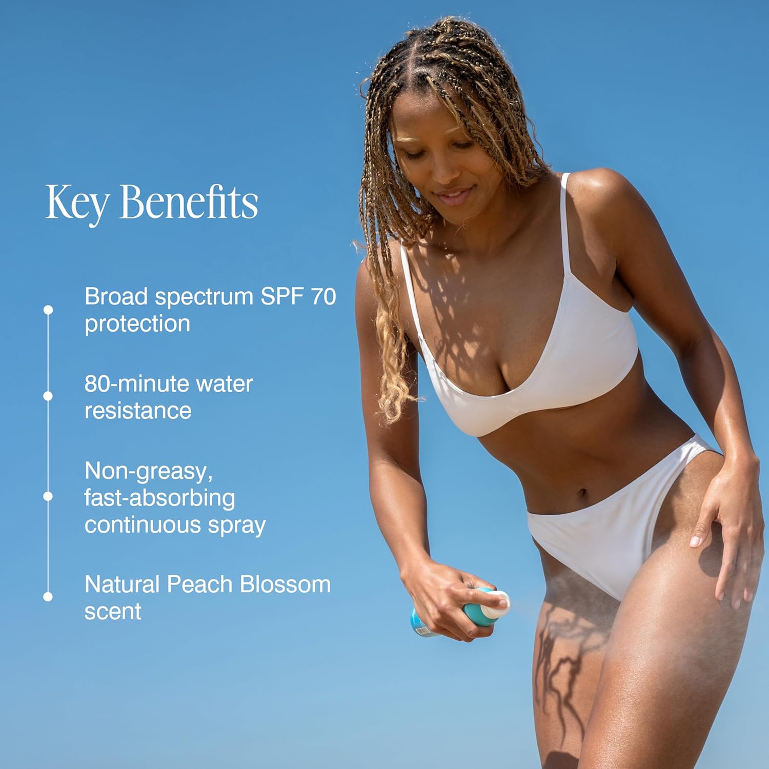 COOLA Organic Sunscreen SPF 70 Sunblock Spray, Dermatologist Tested Skin Care for Daily Protection, Vegan and Gluten Free, Peach Blossom - Image 4