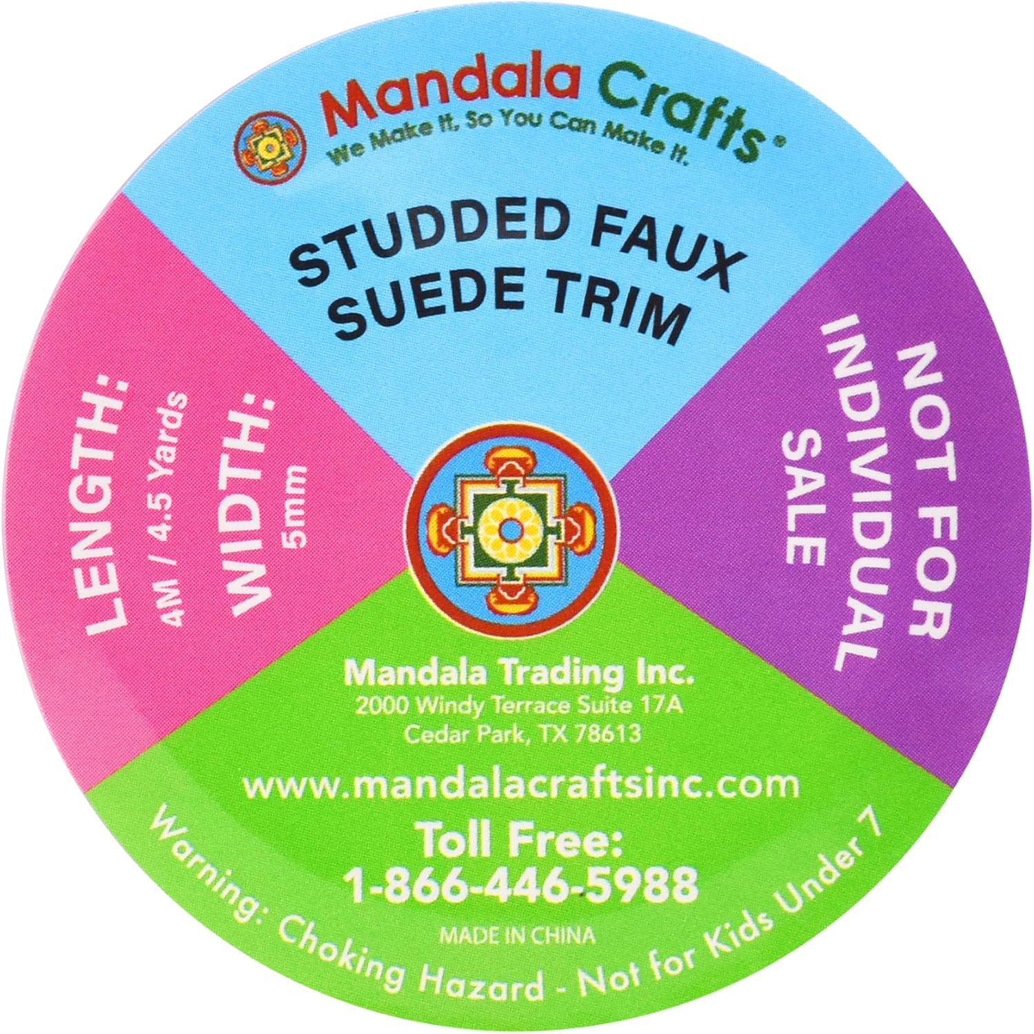 Mandala Crafts 20 Yards Neutral Combo Studded Faux Suede Cords Leather Trims - Flat Vegan Leather Lace Strips String with Gold Color Rivets for Jewelry Making, Crafts, Bracelets, and Decorations