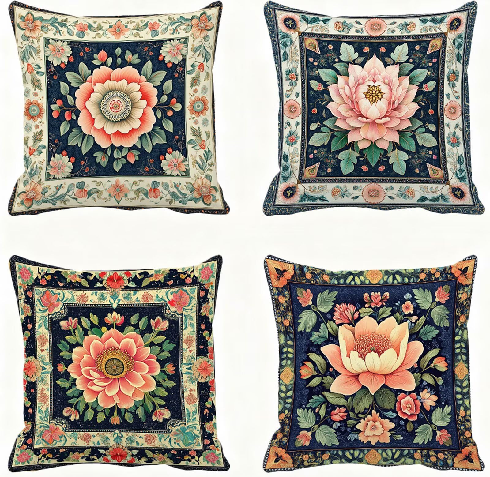 Rosa Funda Cojin 60x60 Bohemia Funda Almohada 60x60 Cojines Sofa Súper Suave Fundas Cojines Decorativos Fundas Almohadas 4 Piezas Almohada Cervicales y Cuello, para Hogar Cama Salon Decoracion E - 645