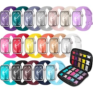 18 Pack Sport Band Compatible with Apple Watch Bands 40mm 41mm 38mm 46mm 45mm 44mm 42mm 49mm for