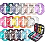 18 Pack Sport Band Compatible with Apple Watch Bands 40mm 41mm 38mm 46mm 45mm 44mm 42mm 49mm for Women Men, Silicone Band with Organizer for iWatch Ultra Series 11 10 9 8 7 6 5 4 3 2 SE/SE 3nd