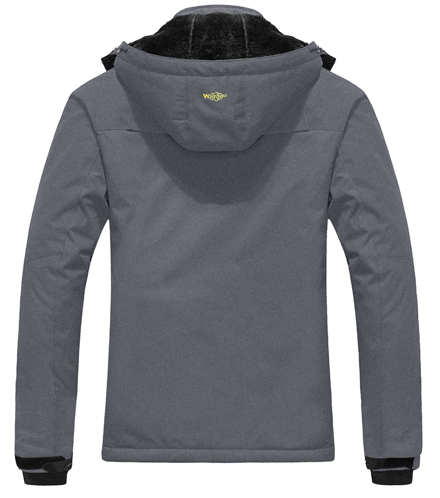 Wantdo Giacca da Sci Montagna Calda Invernale Parka da Neve Imbottita Cappotto da Snowboard in Pile Giubbotto con Cappuccio Impermeabile Uomo