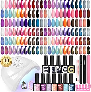 PHOENIXY 51 PCS Gel Nail Polish Kit with U V Light, 35 Colors Gel Polish...
