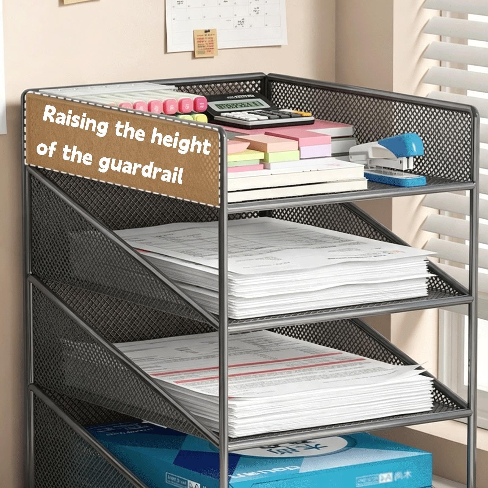 Porta Documenti da Scrivania, Metallo Porta Documenti Ufficio Scrivanias, Organizer da scrivania per Ufficio Domestico e Scola(White,5tier)
