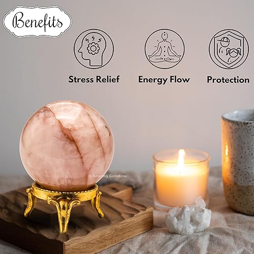 Vista 166 de Amazing Gemstone Black Tourmaline Crystal Ball with Stand - 2" Inches Crystal Sphere Meditation Balls for Witchcraft and Decorative Balls