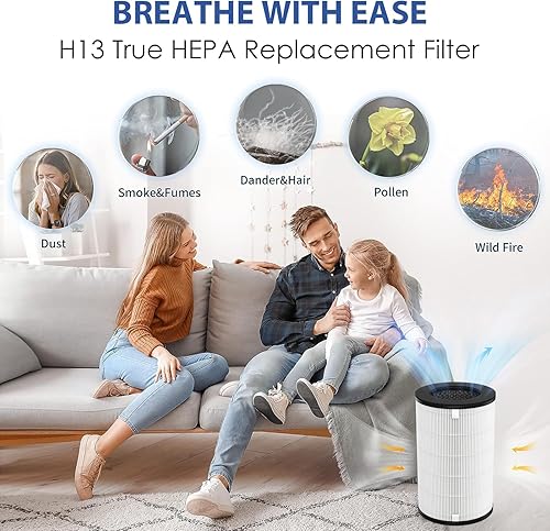 Miniatura 6 de AP-T40 Filtro HEPA verdadero y bombillas de repuesto UV-C compatibles con HoMedics AP-T40, AP-T40WT, AP-T43-WT, AP-T45-BK y AP-T45-WT