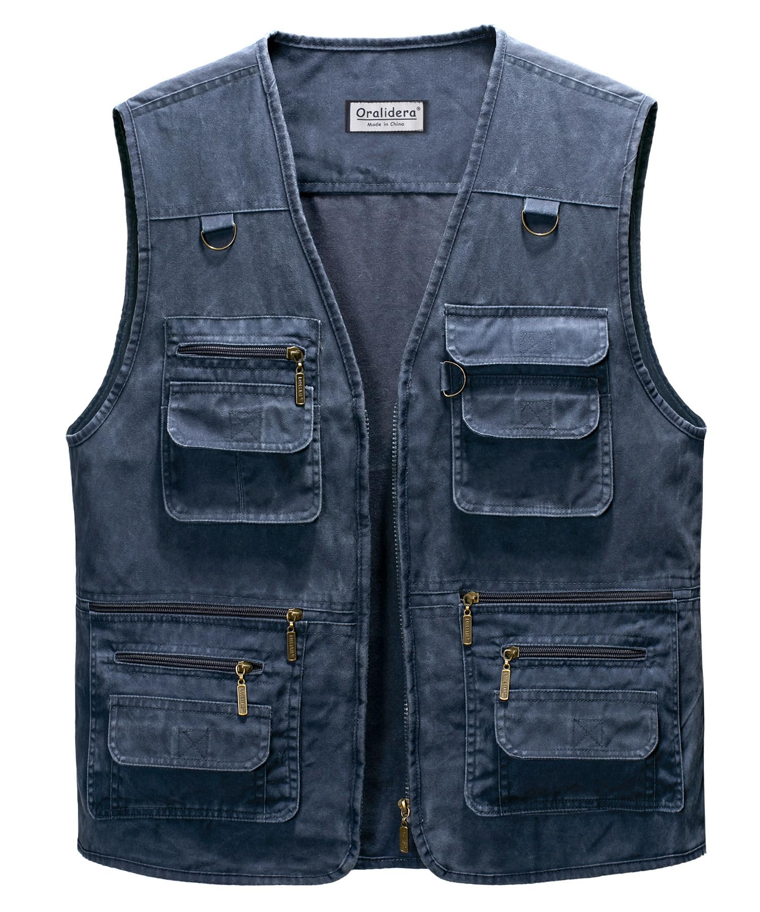 Men's Utility Vest Waistcoat Gilet Outdoor Cotton Fishing Photography Casual Gillette Sleeveless Jacket Hunting Waistcoat with Multi Pockets