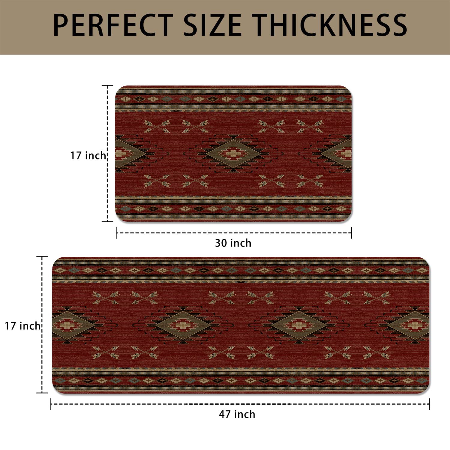 Roszwtit Lot De 2 Tapis De Cuisine De Style Ferme, Tapis De Cuisine Pour Les Vacances Saisonnières, Tapis De Sol Antidérapants Pour Décoration D'intérieur Et De Cuisine U2013 43,2 X 73,2 Cm