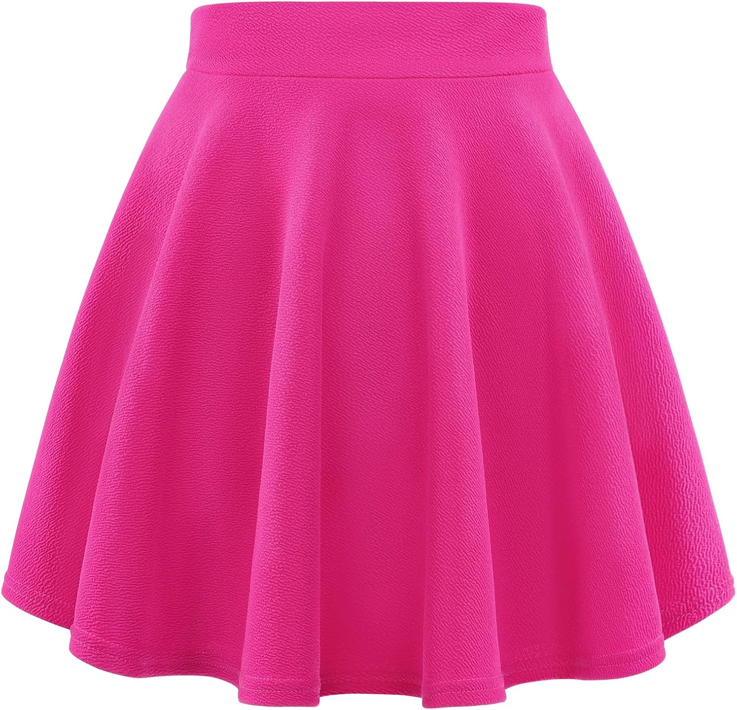 Auranso Girls Mini Skirt Stretch Waist Casual Flared Plain Pleated Skater Skirt